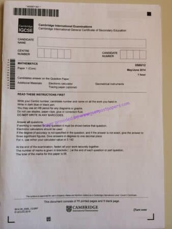 Biology Past Papers IGCSE O Level Cambridge