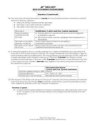 AP Free Respons Qusestions and Scoring Guidelines