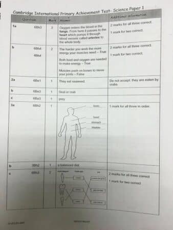 Past Papers Checkpoint Science