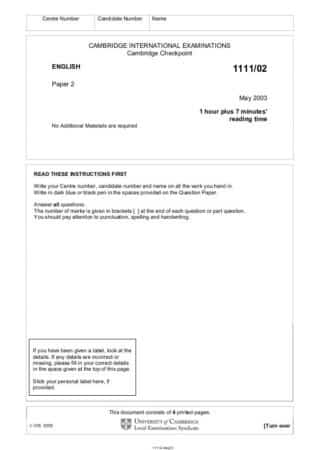 The Cambridge Checkpoint Examination