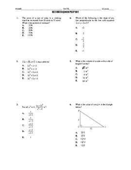 Act subject test math 1