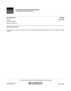 past paper Primary math
